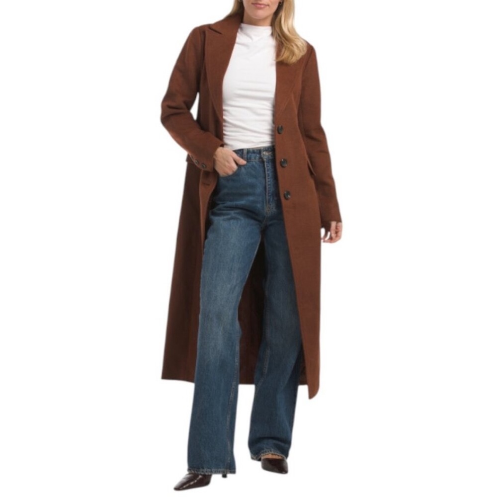 NWT 7 FOR ALL MANKIND Cutaway Tuxedo Maxi Coat